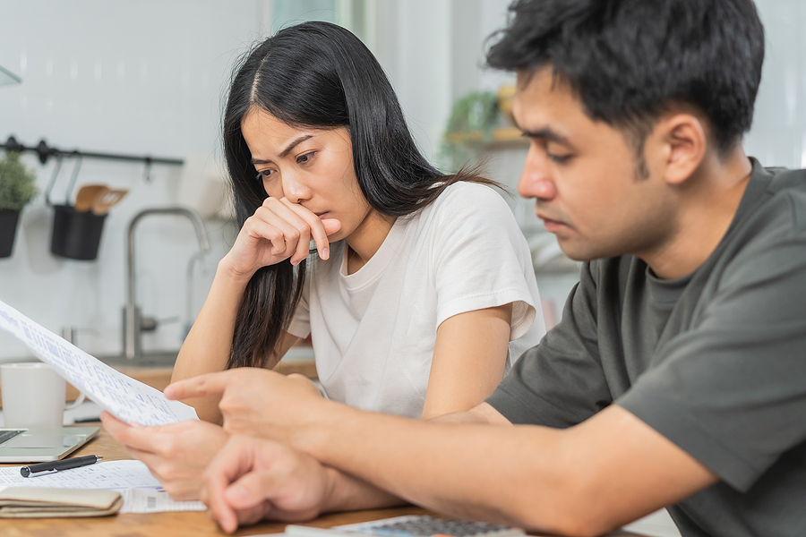couple stressed about unsecured debt